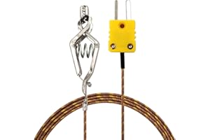 PerfectPrime TL0501, K-Type Sensor Probes Alligator Clip Probe for K-Type Probe Thermocouple Sensor & Meter in Temperature Range from upto 500 °C