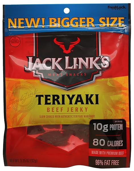 JACK LINK BEEF JERKY, TERIYAKI, 3.25 OZ