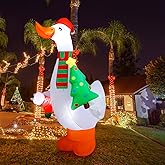 Shappy 6ft Christmas Inflatable Goose Large Blow up Porch Goose Built in LED Lights Christmas Blow up Yard Decorations Inflatable Farm Animals for Xmas Lawn Garden Patio Outdoor Decor