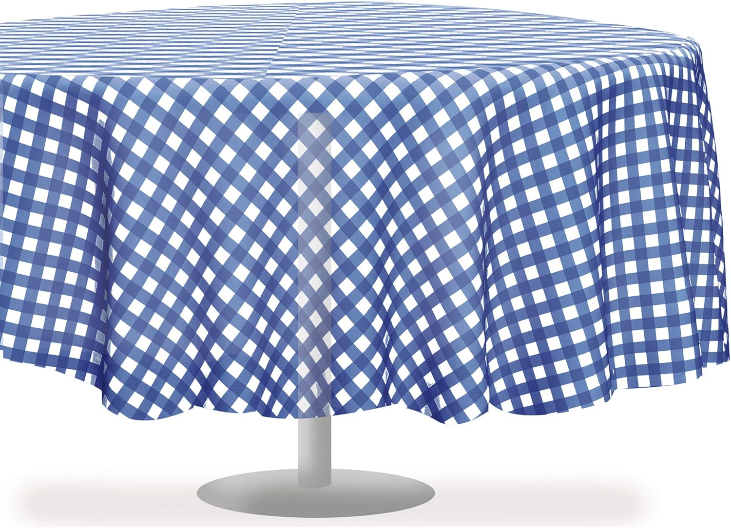 Blue Gingham Checkered 12 Pack Standard Disposable Plastic