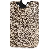Amazon Com Senya Cheetah Leopard Large Laundry Basket Shopping Bag Collapsible Fabric Laundry Hamper Foldable Clothes Bag Folding Washing Bin H Home Kitchen