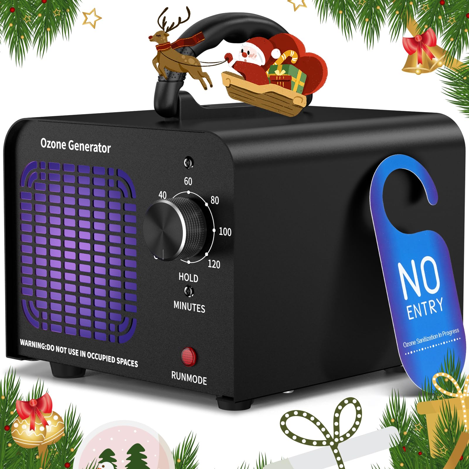 Photo 1 of Ozone Generator 40000mg/h, Ozone Machine Odor Removal, High Capacity Ozone Odor Eliminator for Car/Home/Smoke/Pet Odor(Black)