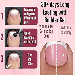 NOVO OVO Fake Toe Nail Tips Press on, French Tip