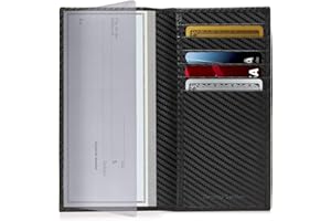 Access Denied Genuine Leather Checkbook Cover For Women & Men - Checkbook Holder For Duplicate Checks Card Wallet RFID