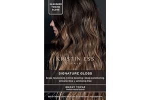 Kristin Ess Medium-to-Dark Blonde Hair Dye Gloss Treatment in Smokey Topaz - 4 Wk Semi Permanent Hair Dye Glaze for Vibrant Brown Blonde Color + Shine - Color Depositing Conditioner + Gloss Toner