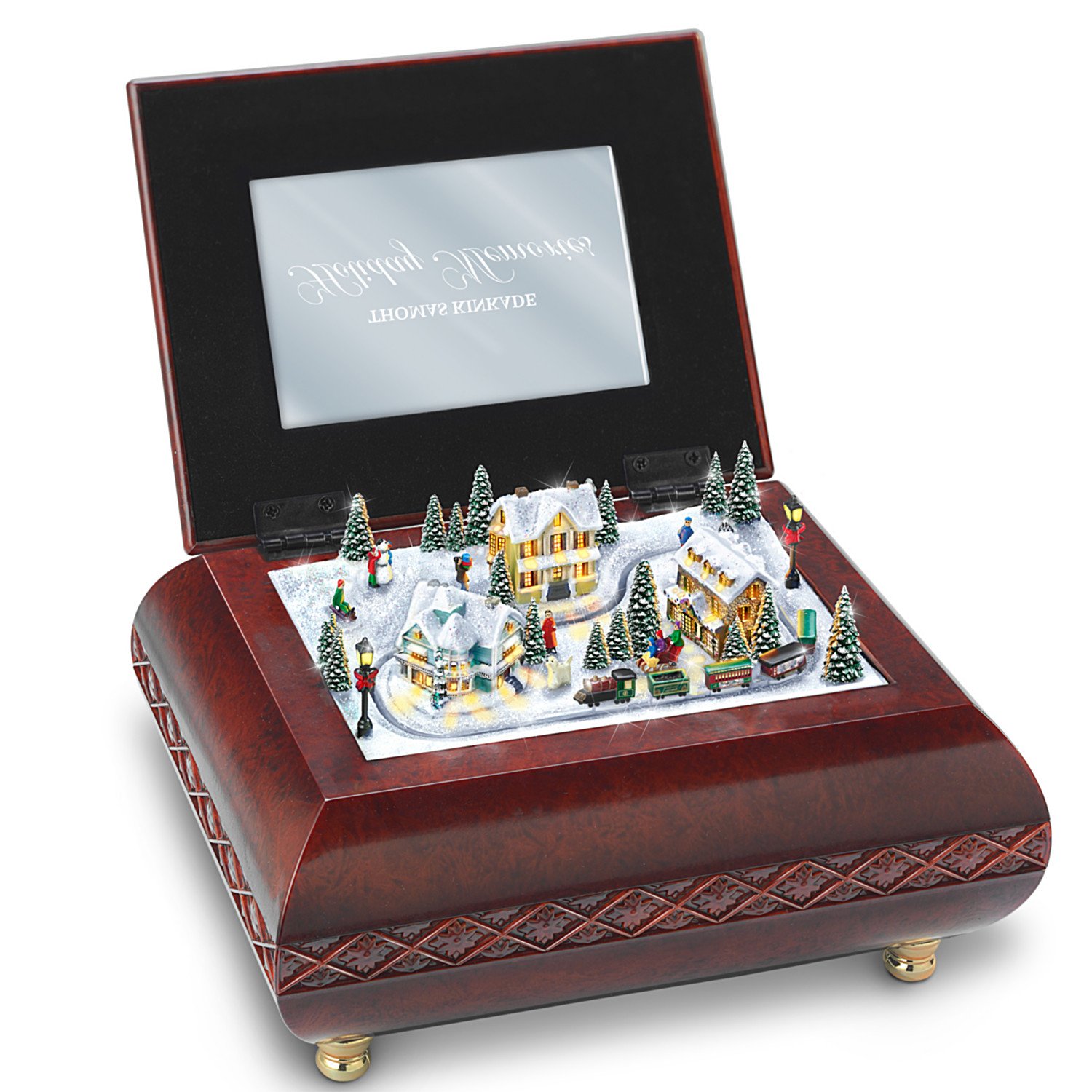 Thomas Kinkade Illuminated Animated Christmas Music Box: Holiday
