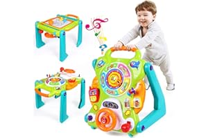 ORWINE 3-in-1 Baby Walker for Boy Girls Sit to Stand Toy Activity Center Drawing Board Infant Toys for 1 Year Old Birthday Gifts 9 12 18 Months 2 3 Year Old Kid Toddler Push Toy Musical Sound Light Effect