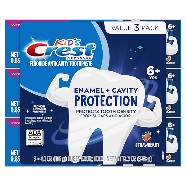 CREST KIDS ENAMEL + CAVITY PROTECTION TOOTHPASTE, 4.1OZ (PACK OF 3)