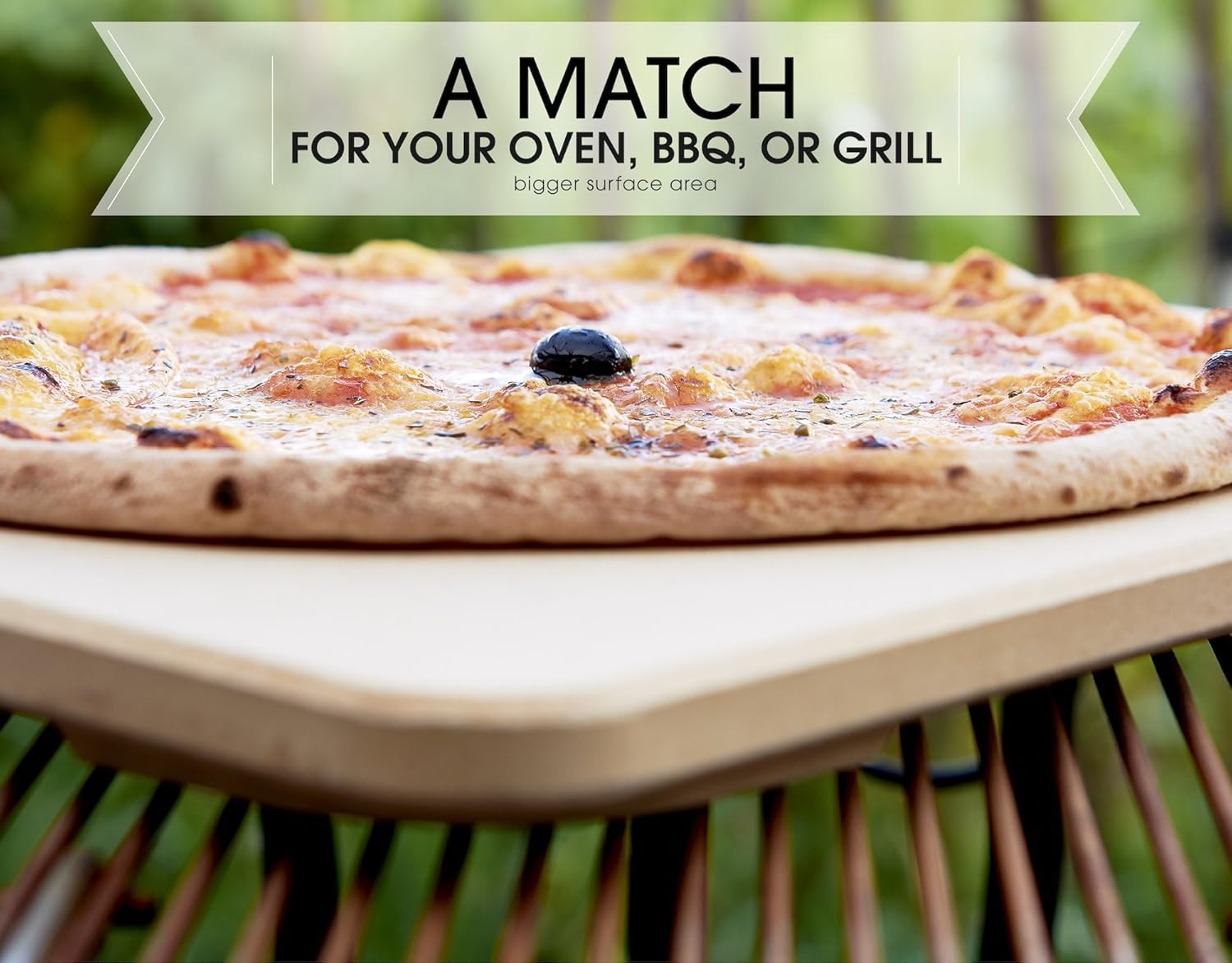 #1 Pizza Stone - Baking Stone. SOLIDO Rectangular 14"x16" - Perfect for Oven, BBQ and Grill: Kitchen & Dining