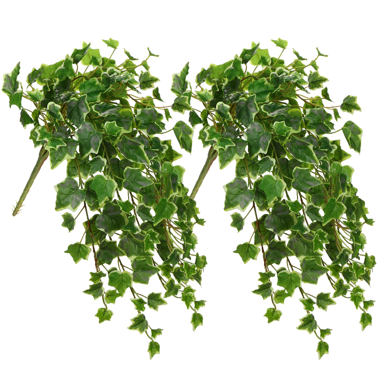 Photo 1 of Hollyone 2pcs Artificial Hanging Plants 24" Fake Ivy Vine Faux Ivy Leaves Hanging Plant Greenery for Wall House Room Patio Indoor Outdoor Home Shelf Office Wedding Decor