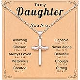 UPROMI You Are Loved and Chosen – Cross Necklace for Daughter, Christian Gifts for Teen Girls