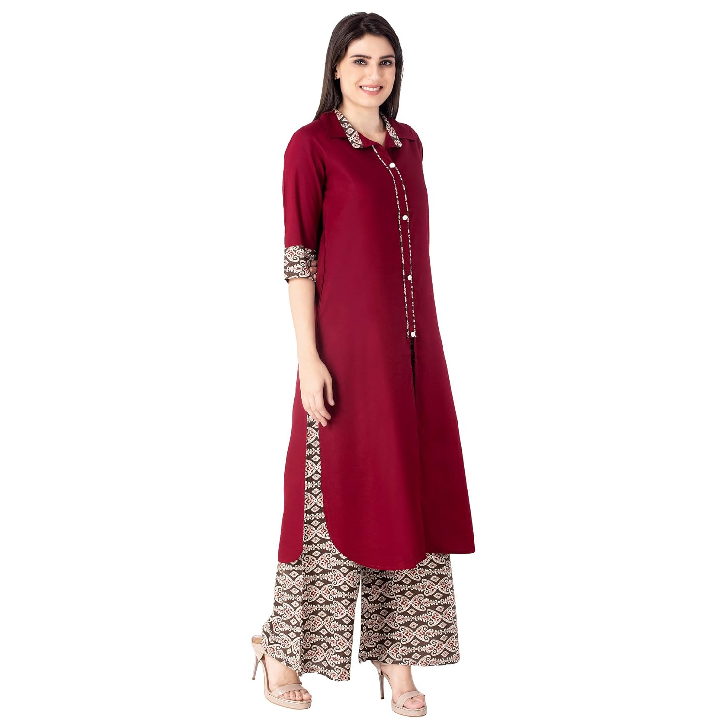 khushal women's rayon kurta with palazzo set