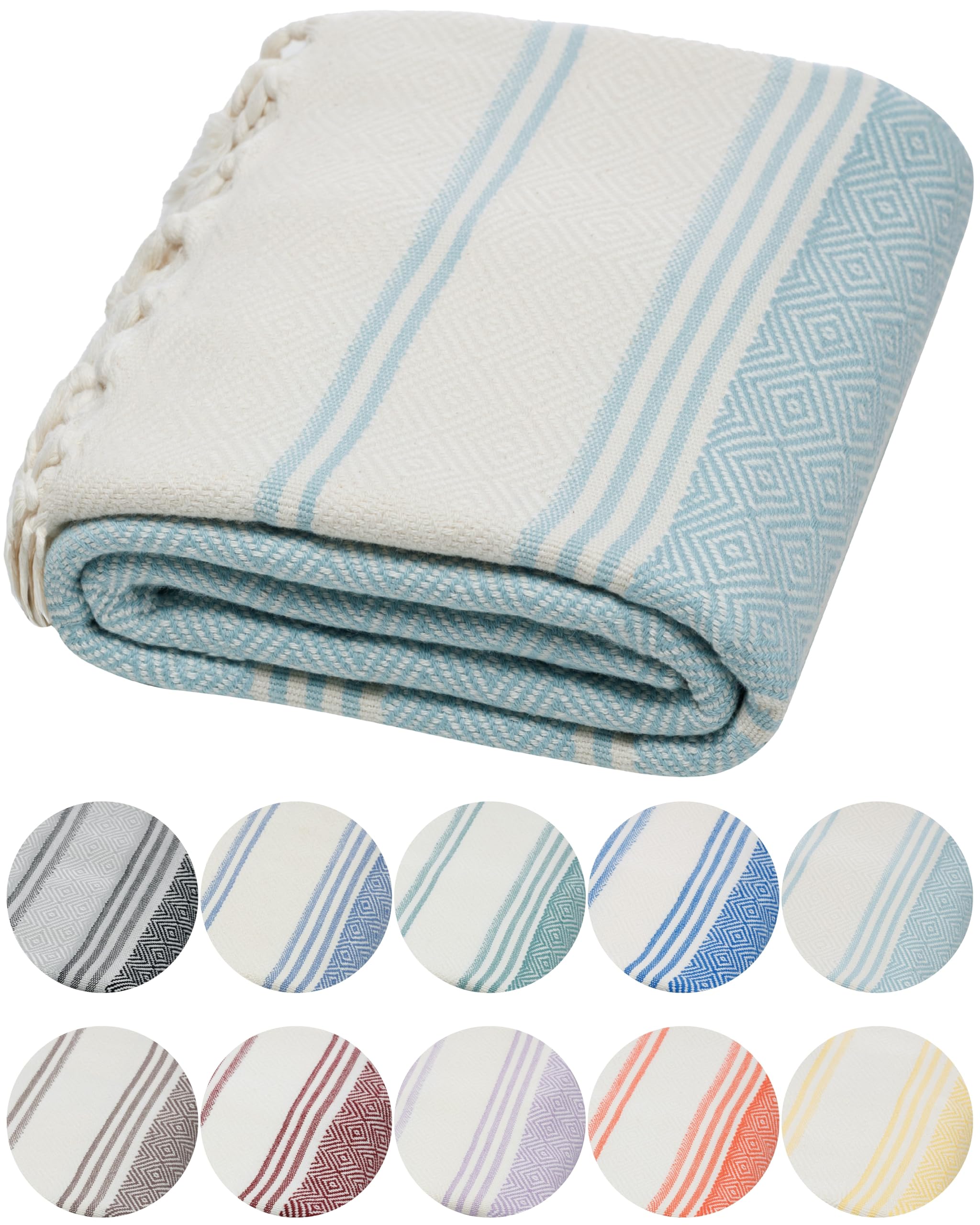 DEMMEX Organic Turkish Cotton Beach Bath Hammam Towel – Quick-Dry, Lightweight, Sand-Free Beach Towel & Blanket – Luxury Bathroom & Hammam Towel Peshtemal, OEKO-TEX Certified, 180x90cm, Slate Blue