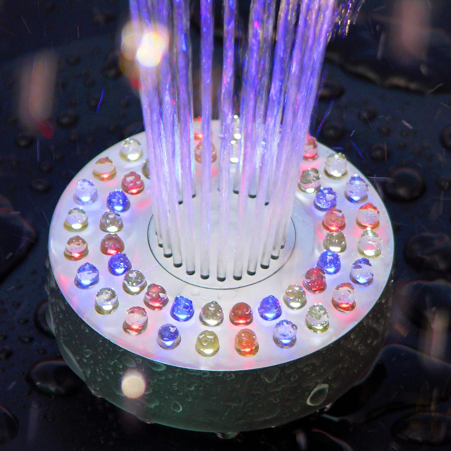 Alpine Corporation FTC102 550-GPH Pump 48-LED Light Floating Spray Fountain, 530 gph, Beige : Free Standing Garden Fountains : Garden & Outdoor