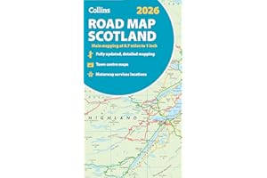 2026 Collins Road Map of Scotland: Folded Road Map