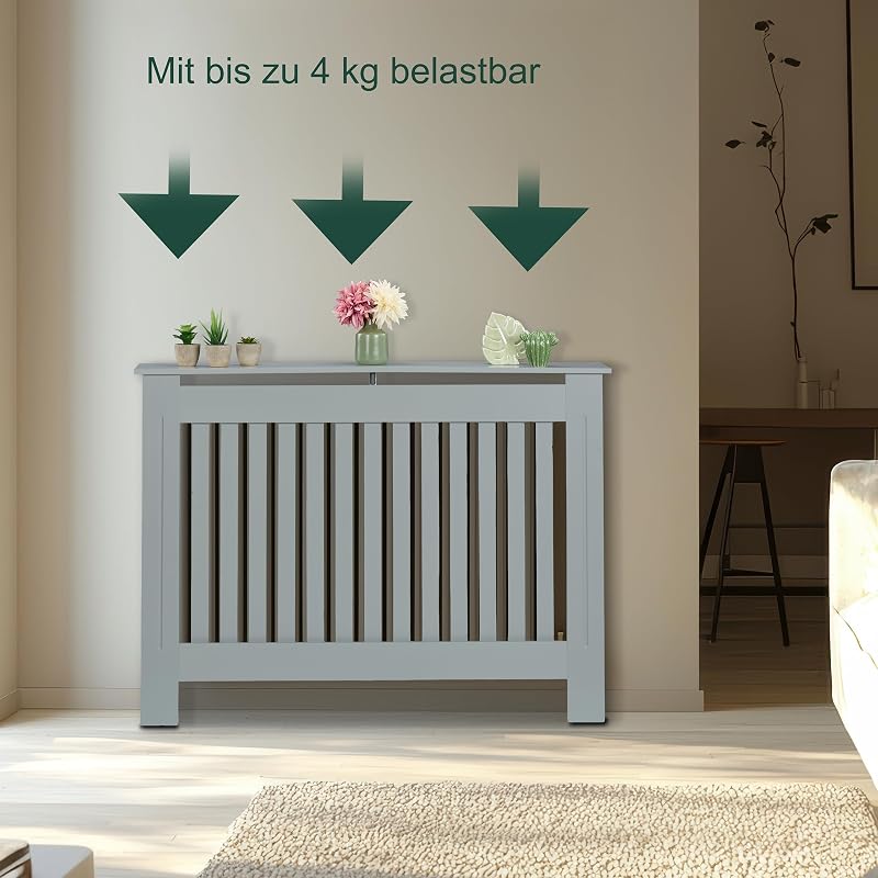 Heizkörperverkleidung, Landhausstil, versch. Größen, für alte Heizkörper, Heizungsabdeckung Regal, MDF, weiß