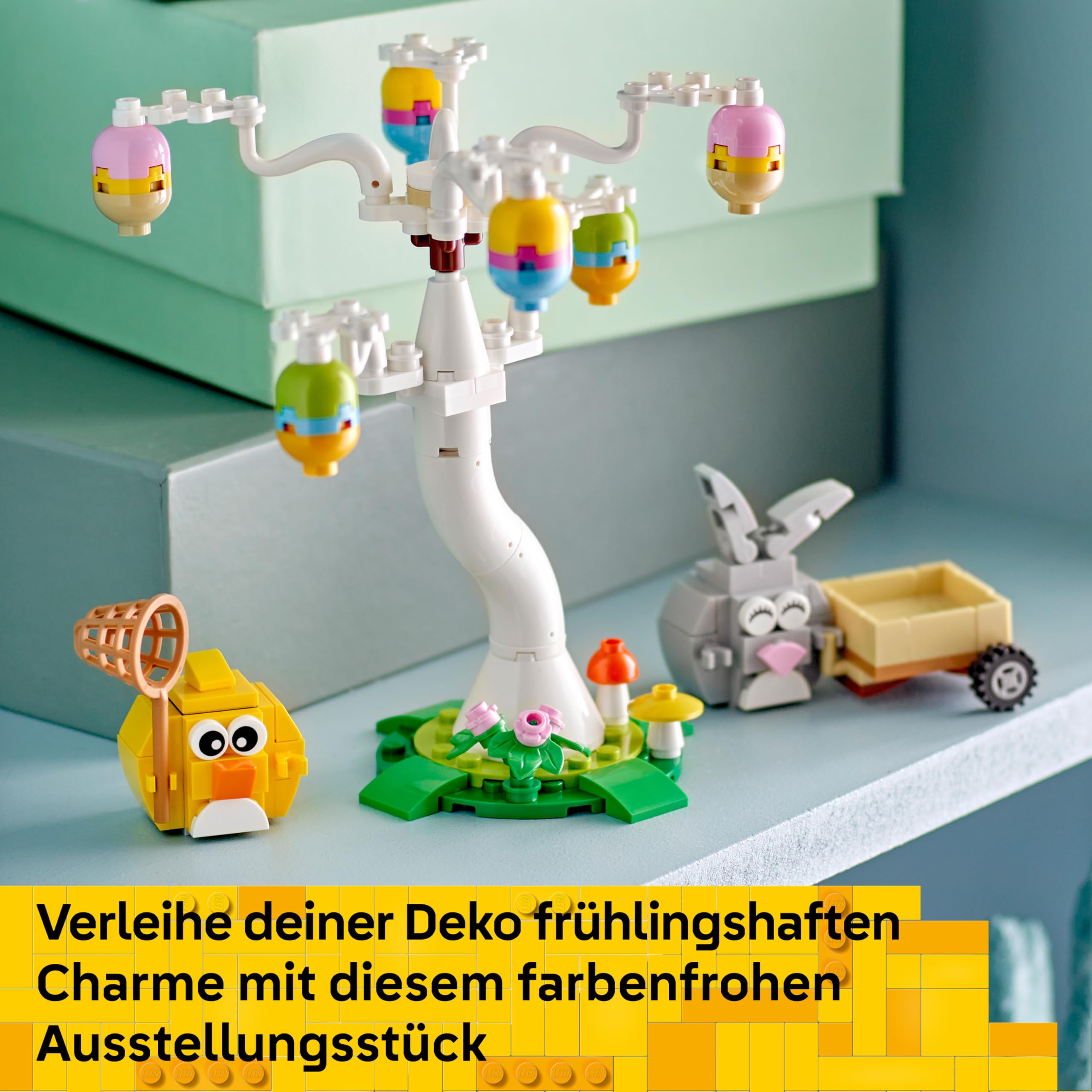 LEGO Osterhase und Ostereiersuche - Kinderspielzeug mit Hasen & Vogel Tierfiguren - Mit Baum & Wagen - Kreatives Konstruktionsspielzeug - Geschenk für Mädchen & Jungen ab 8 Jahren - 40808 7