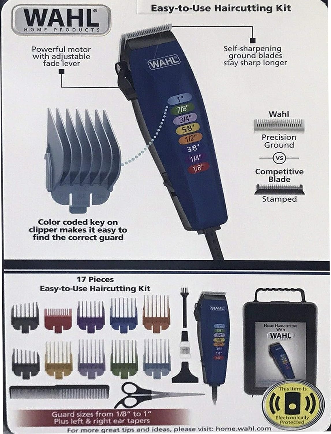 wahl color pro 17 piece color coded haircut kit