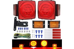 LINKITOM New Halo Submersible LED Trailer Light Kit, Super Bright Brake Stop Turn Tail License Lights for Camper Truck RV Boat Snowmobile Under 80 Inch, IP68 Waterproof