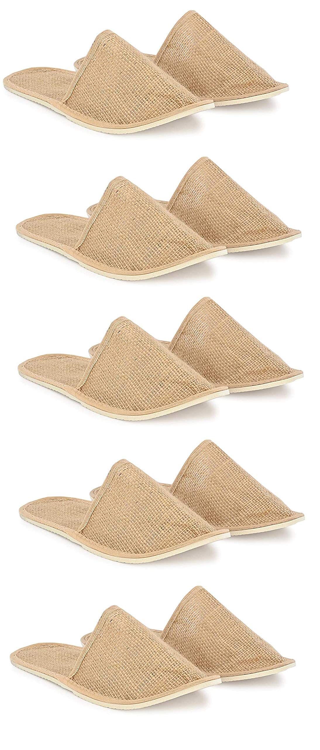 Men's Off-white Slippers - One Size (pack Of 5)