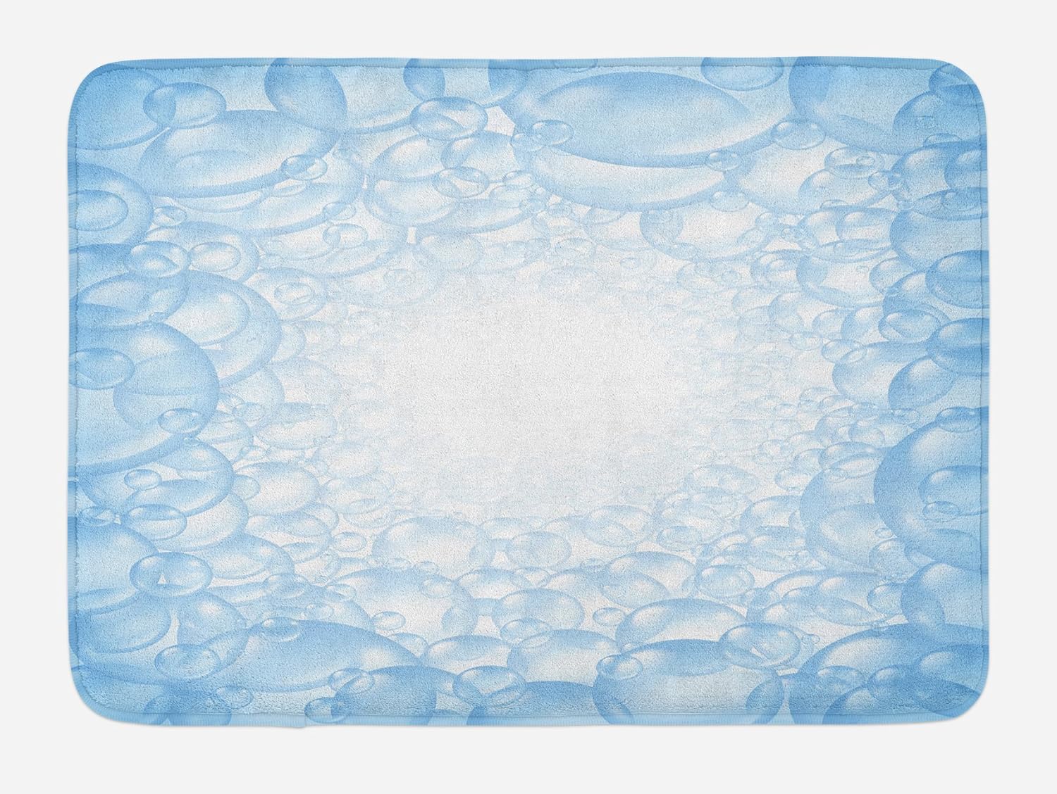 Lunarable Nursery Bath Mat, Bubble Bath Soap Suds Floating