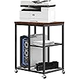 JOIN IRON Printer Stand with Storage Shelf for Home Office Storage, Printer Table with Wheels,CPU Rack, Mobile Computer Trolley, Office cart,Utility Carts,Office Lateral File Cabinets