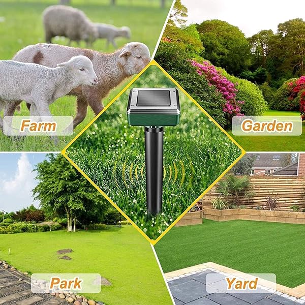 4 PCS SOLAR MOLE REPELLENT SONIC GOPHER REPELLENT...