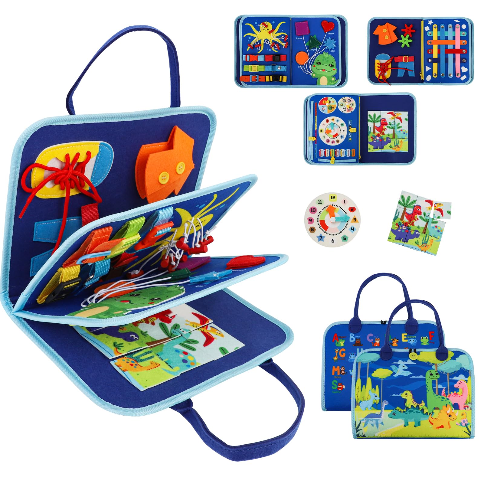 Busy Board for Toddlers, Busy Book Sensory Board Toy, Educational Activities for Fine Motor Skills Learning, Montessori Toys Gifts for Boys Girls, Travel Toy for Plane Car — image 1