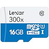 Lexar LSDMI16GBB1EU300A - Tarjeta de memoria microSD de 16 GB (con hasta 45 MB/s, Clase 10 UHS-I, velocidad de 300x)