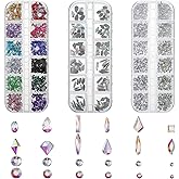 4728Pcs Colorful Nail Rhinestones, Rhinestones for Bedazzling, 12 Mixed Color Glass Rhinestone Flatback, Nail Art Supplies for Nails Decoration Makeup Crafts(Colorful, AB Color and Clear)