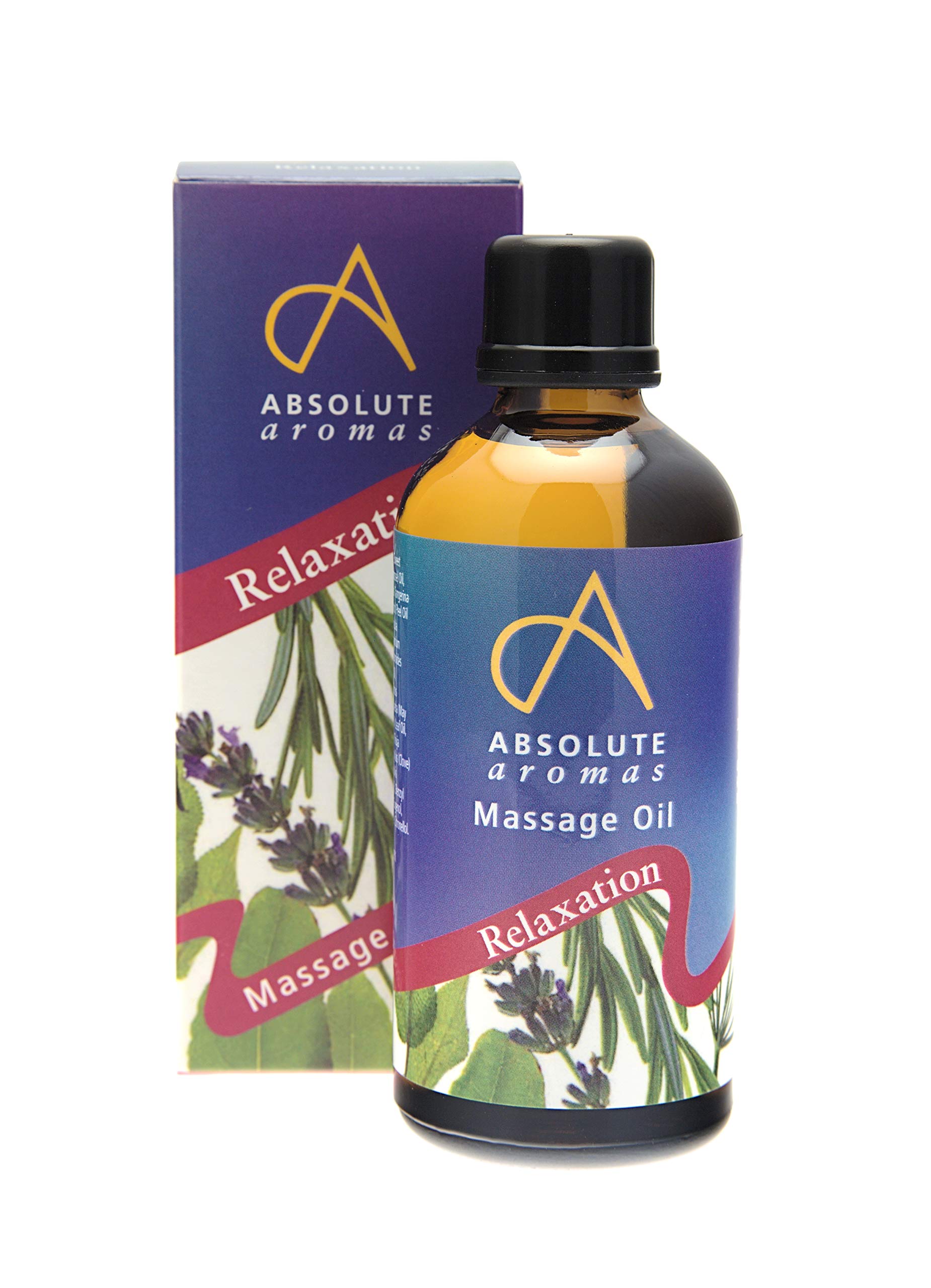 Absolute Aromas Relaxation Bath & Massage Oil 100ml - Lavender, Chamomile and Bergamot Pure Essential Oils in a Jojoba, Sweet Almond & Evening Primrose Base - Relaxing Massage Oil…