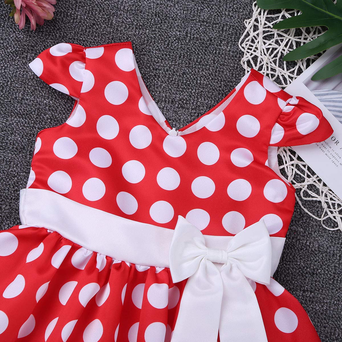 Robes Agoky Robe Vintage Annee 50 Pin Up Bebe Enfant Fille Grande Taille Robe A Pois Sans Manche Col V Robe Princesse Ceremonie Soiree Carnaval Fete Robe Satin Et Serre Tete 1 6 Ans