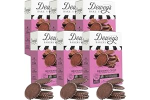 Dewey's Bakery Brownie Crisp Moravian Cookie Thins, Bakery Fresh with Real Simple Ingredients, Low Calorie Snack, No Artificial Flavors, Synthetic Colors or Preservatives, 9oz (Pack of 6)