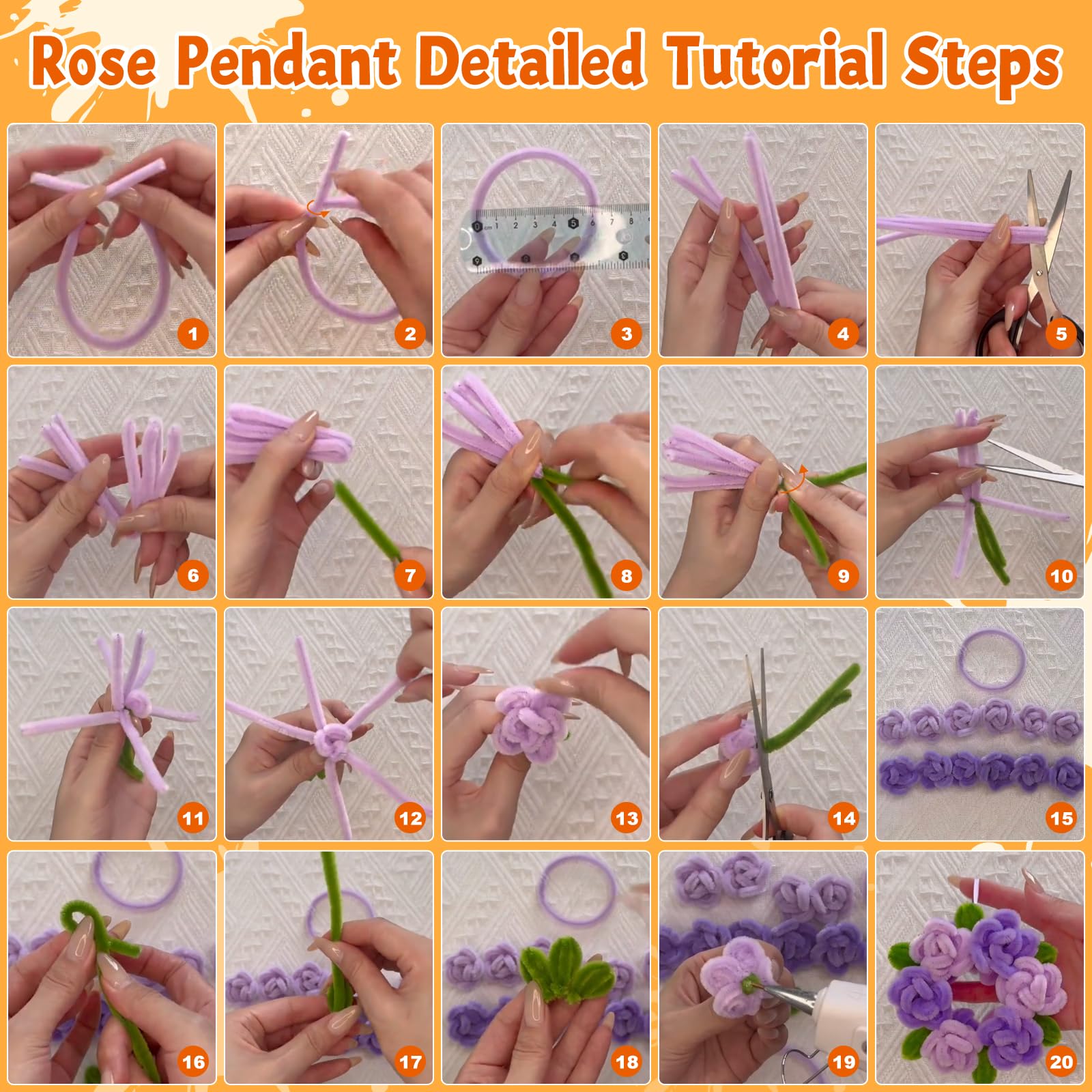 200 Pcs Pipe Cleaners, 20 Colors Pipe Cleaner Craft, Black Pipe Cleaners Bulk Chenille Stems Craft Supplies for DIY Cleaning Home Decorations