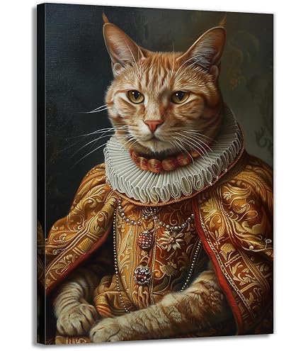 Amazon.com: OWNANRTHM Gothic Cat Canvas Wall Art Lady Cat