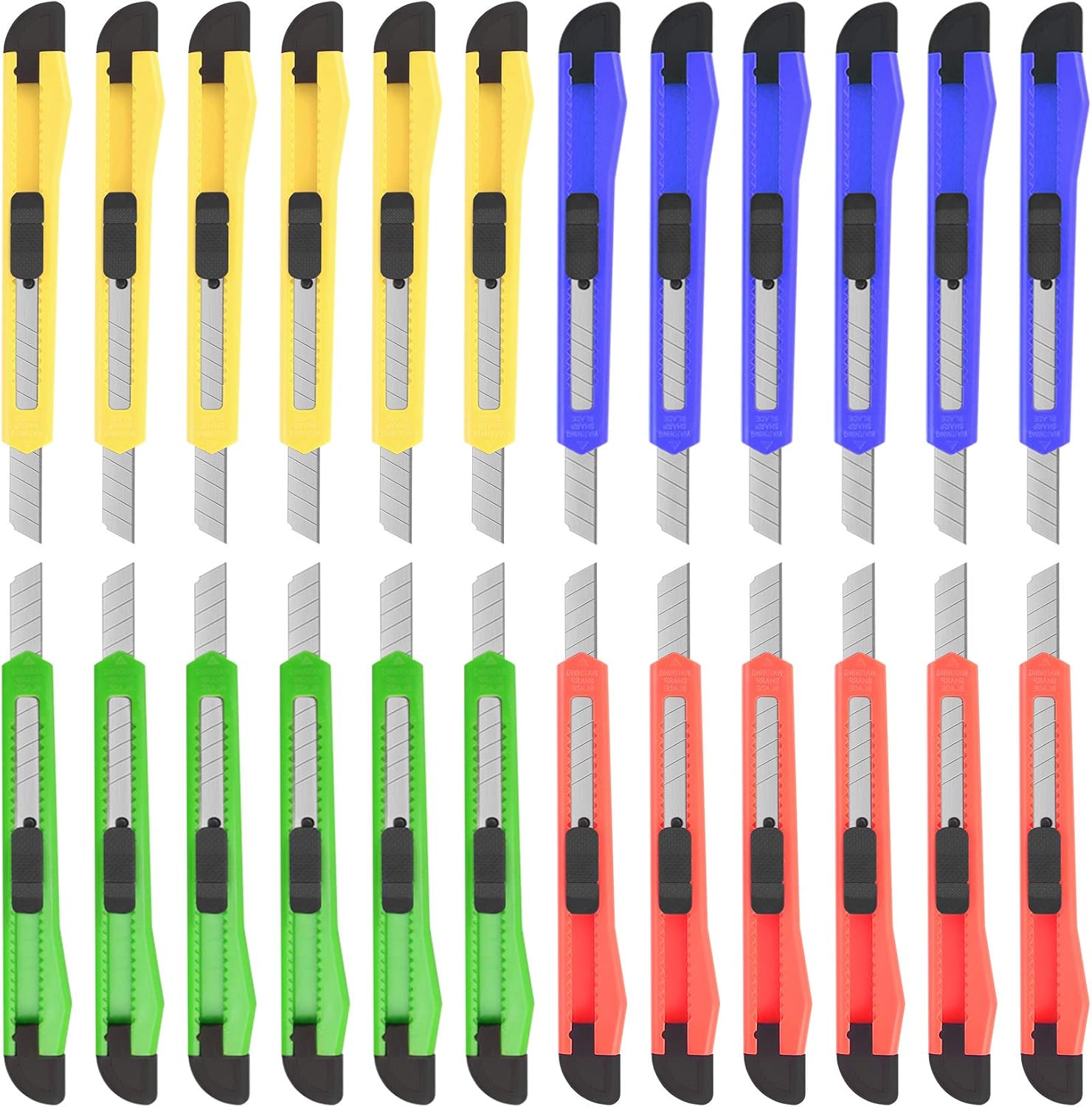 24Pack Box Cutters (9MM Wide Blade Cutter 4 Color) Exacto