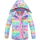 M2C Girls Outdoor Floral Fleece Lined Light Windproof Jacket with Hood