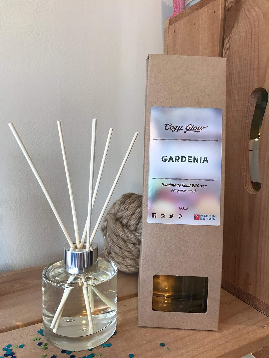 Cozy Glow Luxury Reed Diffuser Gardenia 150ml Amazon.co.uk Handmade