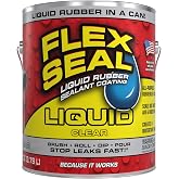 Flex Seal Liquid, Rubber Coating Sealant, Waterproof, Flexible, Breathable, and UV Resistant, Roof Repair, Basements, RV, Campers, Trailers, Marine, EPDM, Masonry, Clear, 1 Gallon