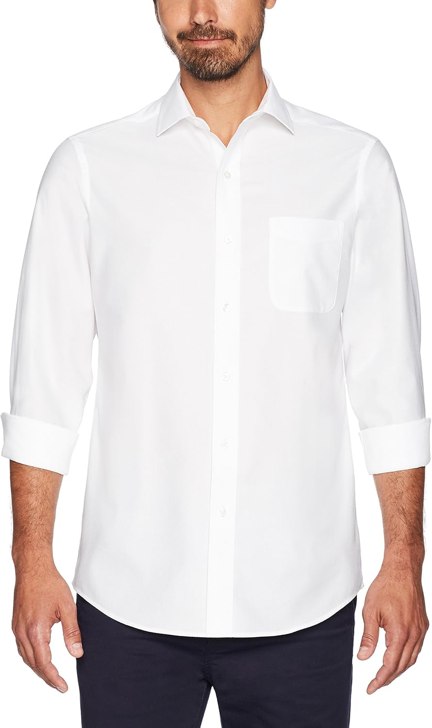 BUTTONED DOWN Men's Classic Fit Spread-Collar Supima Cotton Dress Casual Shirt: Clothing