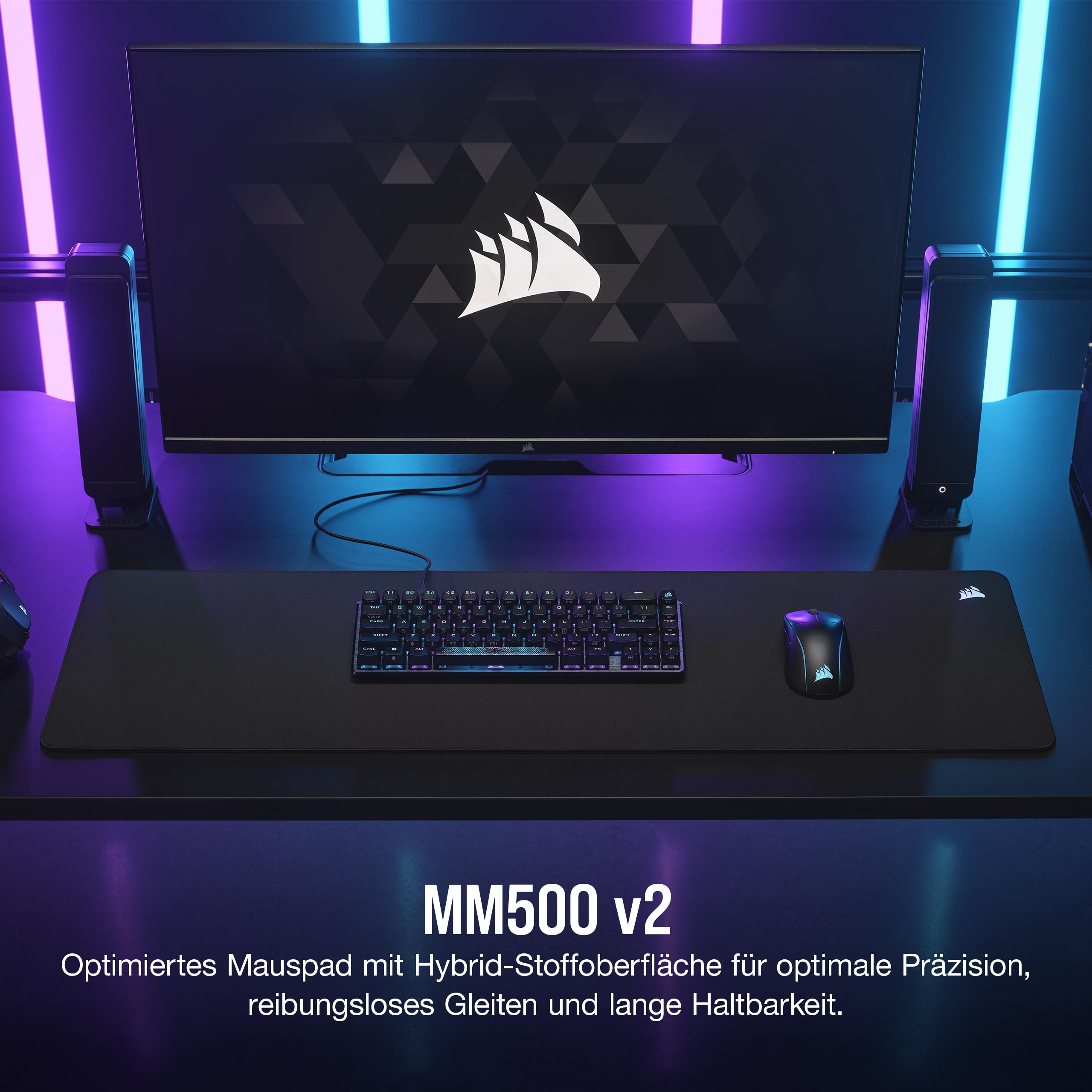 Corsair MM500 v2 Erweitertes Hybrid-Stoff-Mauspad – 93cm x 30cm – Schwarz 2