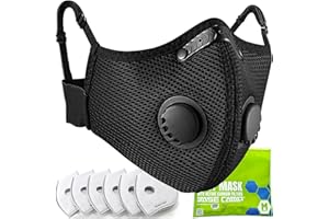 BASE CAMP Upgrade M Plus Dust Mask, Breathable Reusable Dust Face Mask with 6 Activated Carbon Filters for Woodworking Mowing