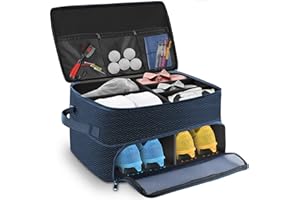 Yirilan 2 Layers Golf Trunk Organizer, Golf Accessories, Waterproof and Durable Golf Storage Bag, Golf Organizer for Car, Golf Gifts for Dad/Father/Grandpa