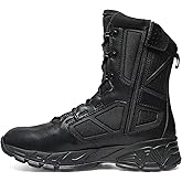 RIELD Men's Military Tactical Work Boots Lightweight Side Zipper Army Combat Hiking Boots