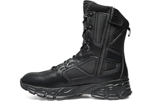 RIELD Men's Military Tactical Work Boots Lightweight Side Zipper Army Combat Hiking Boots