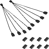 MEIRIYFA 5V 3 Pin ARGB Splitter Cable 1-to-4 Male 3 Pin Addressable RGB Splitter Extension Connector for MasterFan/MasterLiqu