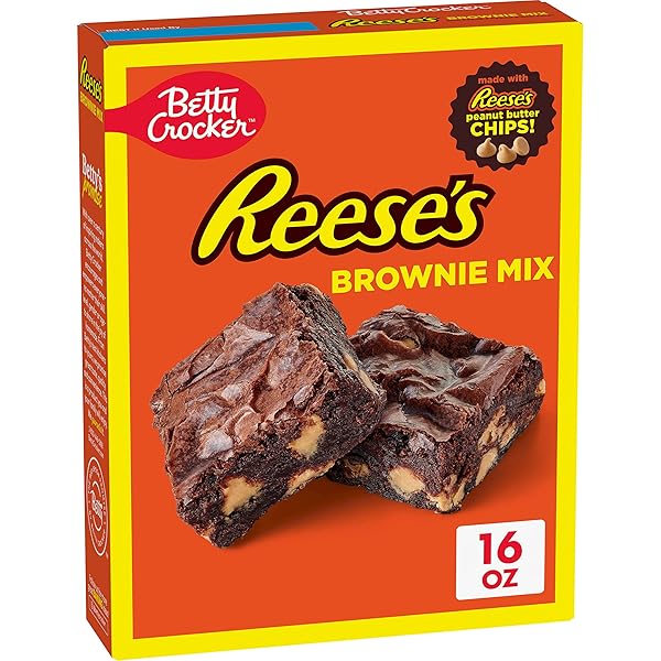 BETTY CROCKER REESE’S BROWNIE MIX WITH REESE’S PEANUT BUTTER CHIPS, HOLIDAY BAKING, 16 OZ