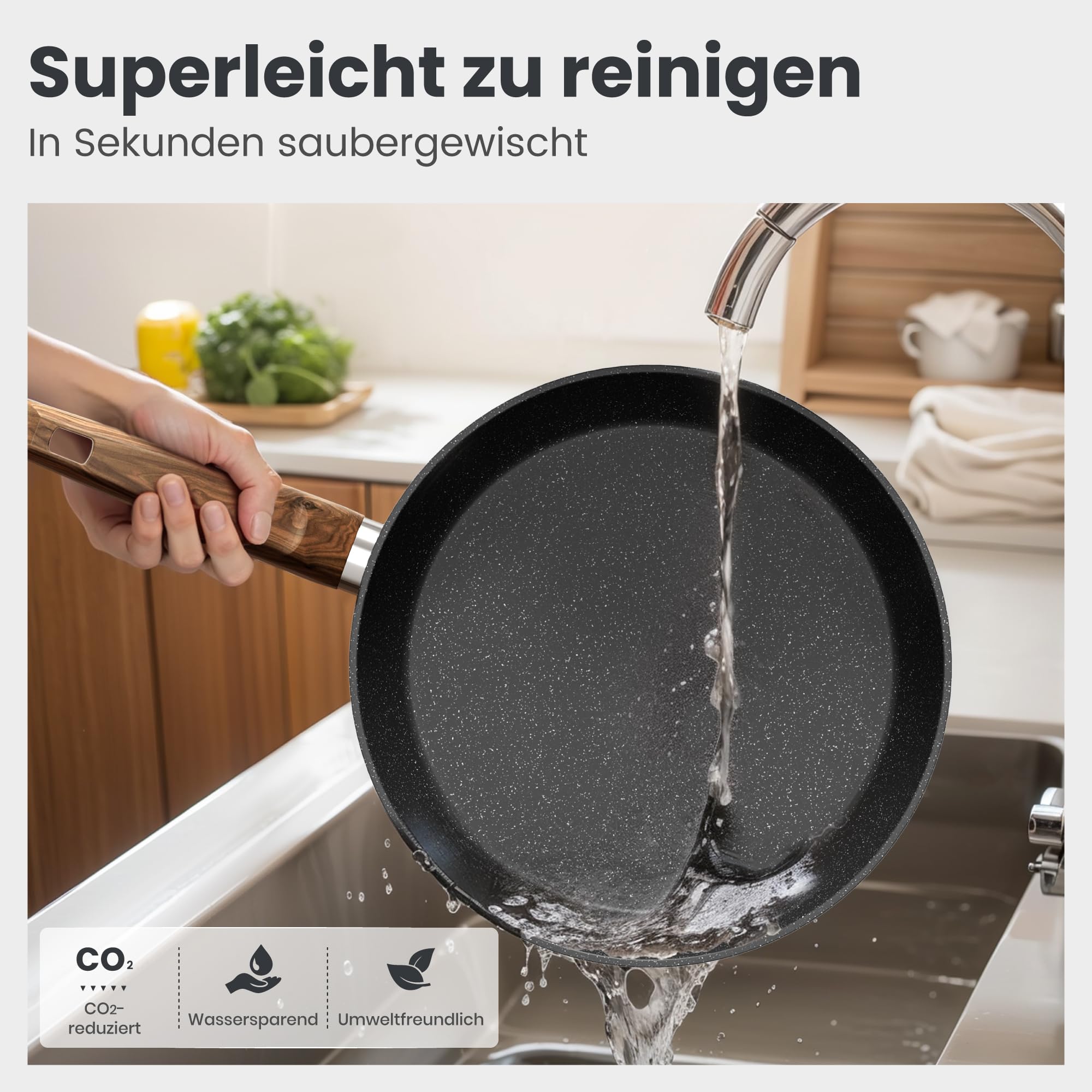 DishDelight Induktions-Kochgeschirr-Set mit Grillplatte 30-teiliges Induktions Töpfe Set Topf und Pfannenset mit Deckel Granit Antihaftbeshichtung Topfset Kochtopf 6