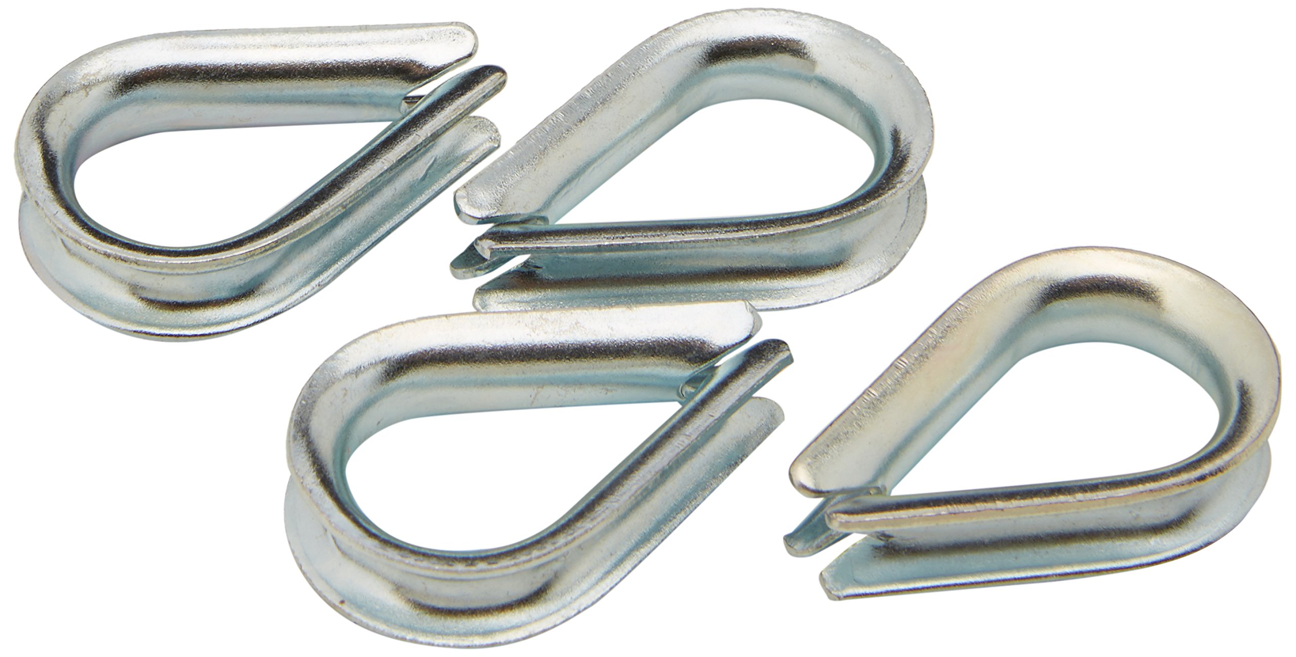 Merriway BH04221 (4 Pcs) Wire Rope Cable Thimble, BZP 6 mm (15/64 inch) - Pack of 4 Pieces