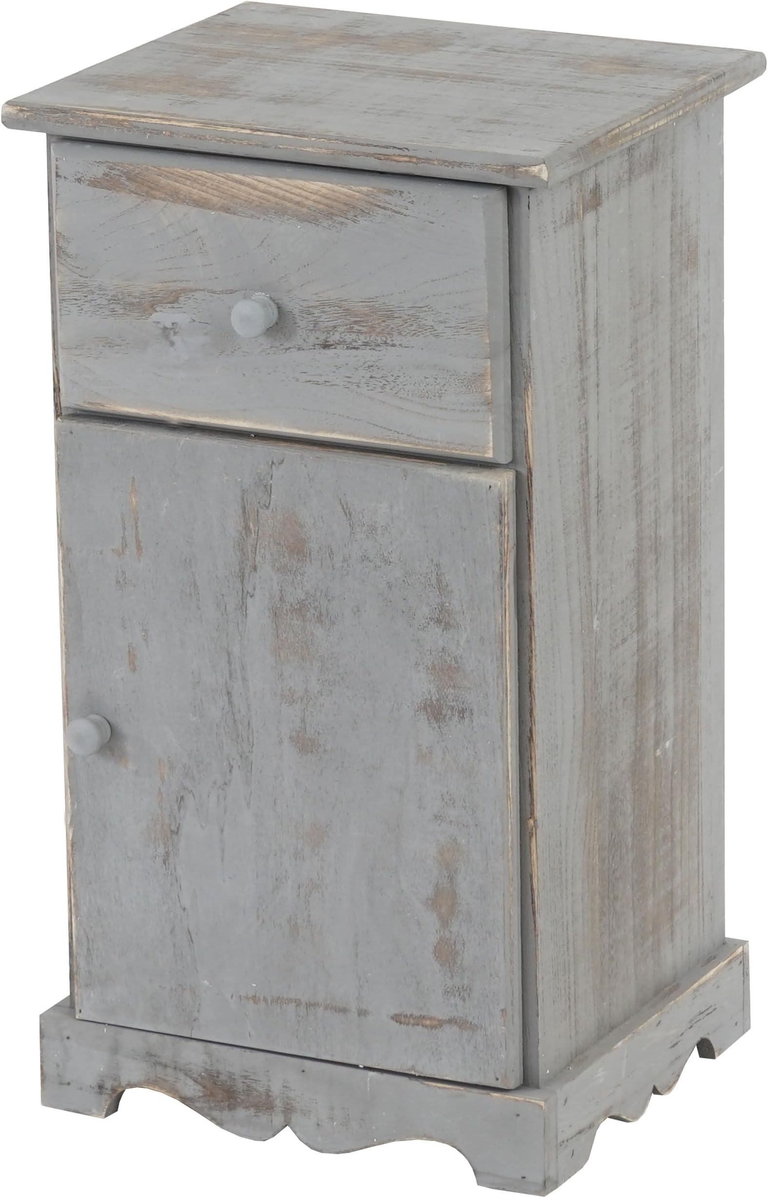 Mendler Telephone Table Side Table Bedside Chest, 63 x 35 x 29 cm, Vintage Shabby-Look Grey